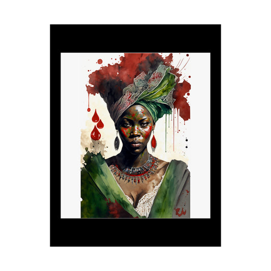 African Queen Matte Posters, Vertical Wall Art, Colorful Home Decor Print, Ethnic Room Decoration, Tribal Artwork, African American Woman