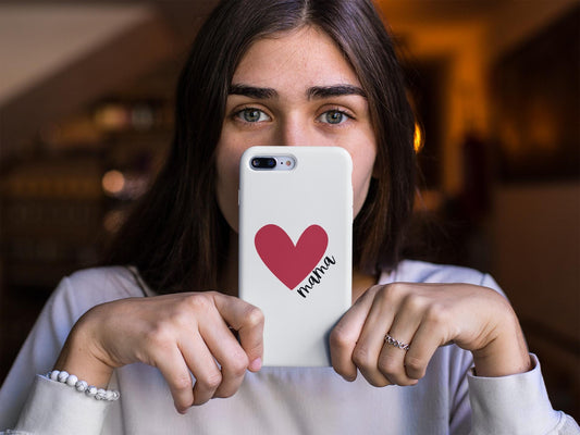 Cadeau pour Maman Cadeau pour Mère Design Cœur Cadeau Fête des Mères, Coque de Téléphone Unique, Coque Imprimée Maman, Cadeau Amour Familial