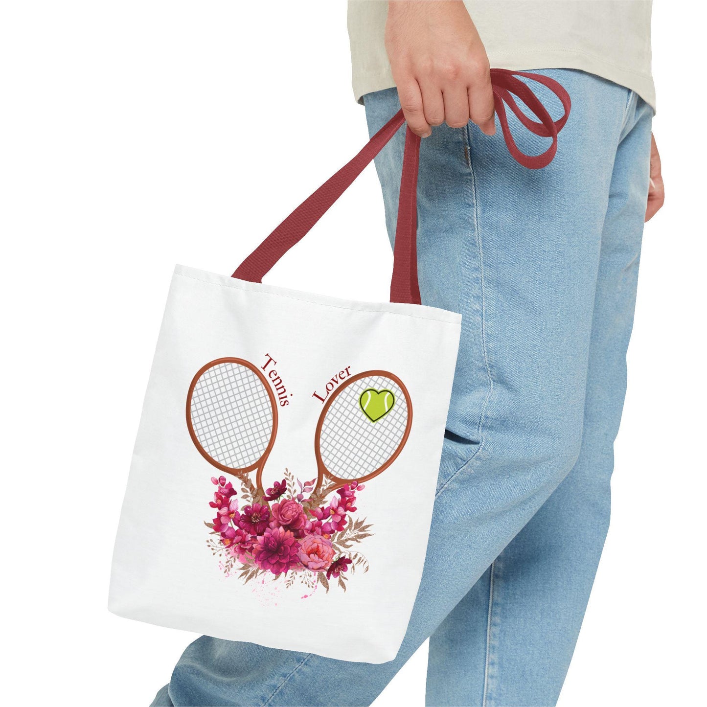 Tote bag tennis d'été, vêtements de sport uniques et créatifs Totebag réutilisable de sport élégant, énergique et amusant amoureux de tennis