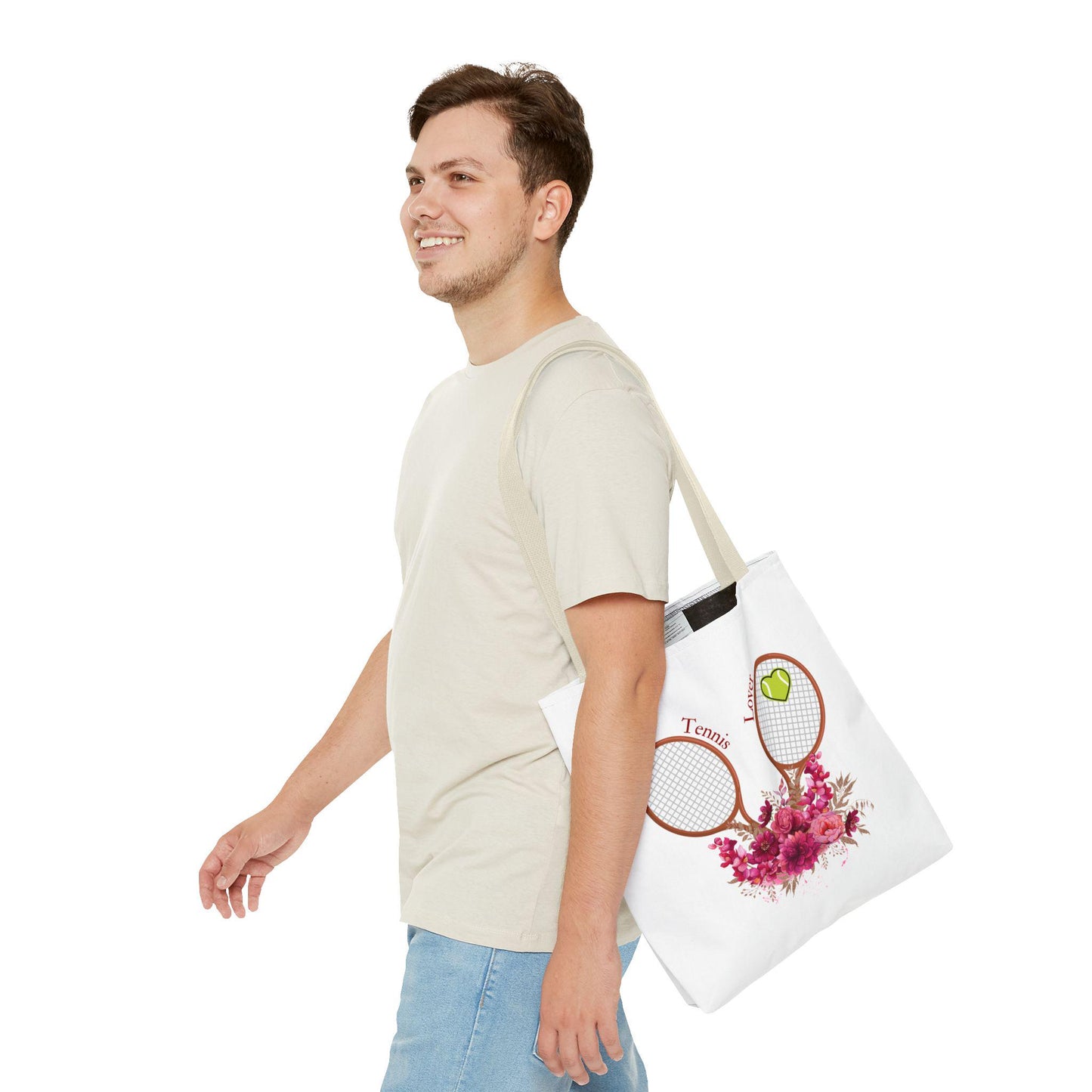 Tote bag tennis d'été, vêtements de sport uniques et créatifs Totebag réutilisable de sport élégant, énergique et amusant amoureux de tennis