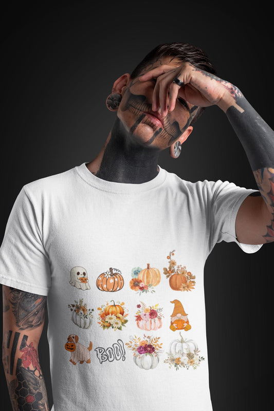 Tshirt Halloween mignon, Tshirt fantome citrouille, T-Shirt Halloween, Tshirt sérigraphié, T-shirt citrouille, Tshirt citrouille unisexe