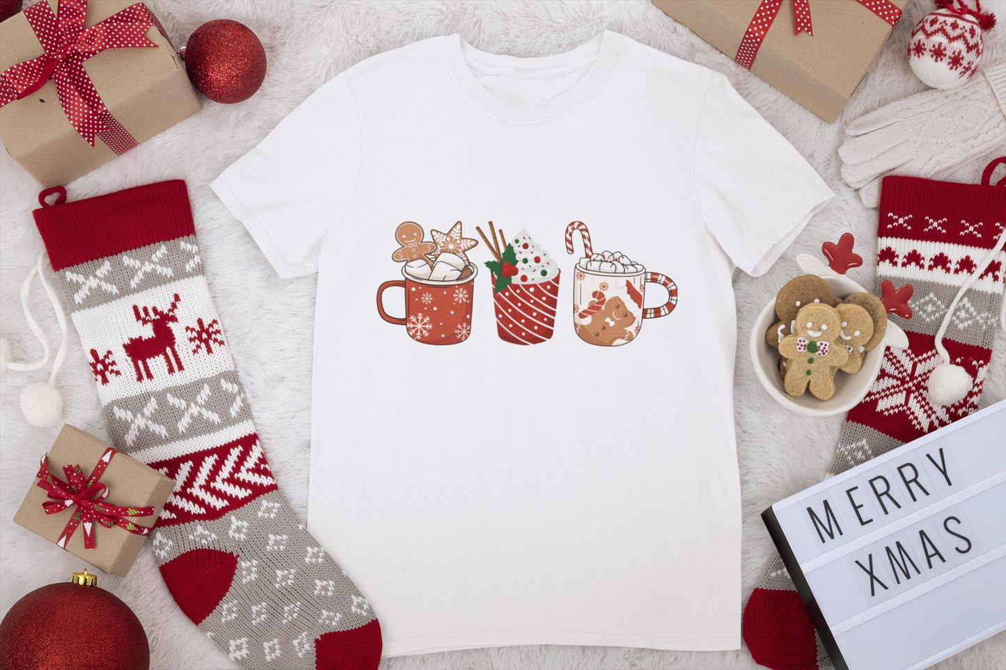 Christmas Drinks Cozy T-shirt, Holiday Tshirt, Festive Season Shirt , Winter Beverage Top, Couple Shirt, Comfy Holiday Gift, Seasonal Outfit